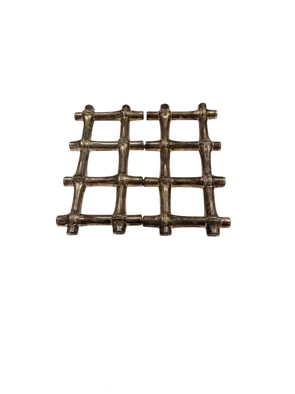 Vintage silver plated  bamboo expandable Trivet